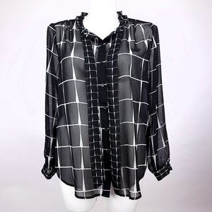 Who What Wear Window Pane Check‎ Sheet Blouse